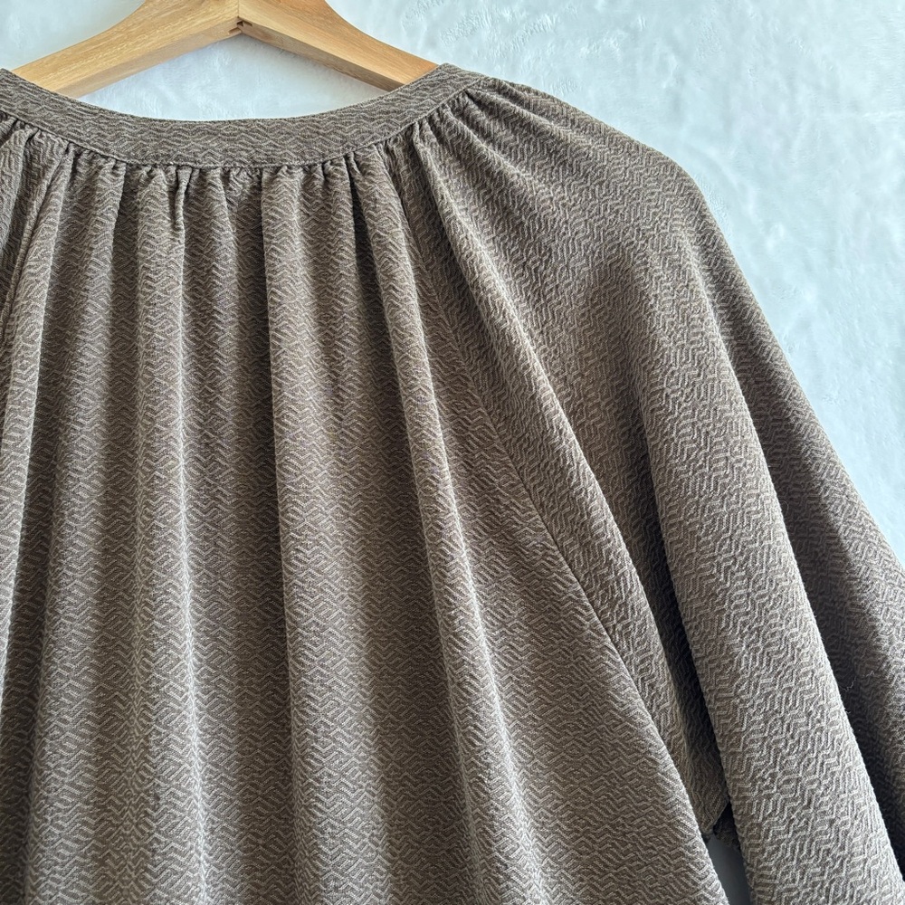 neve & hawk brown textured midi dress size small - Picture 10 of 10